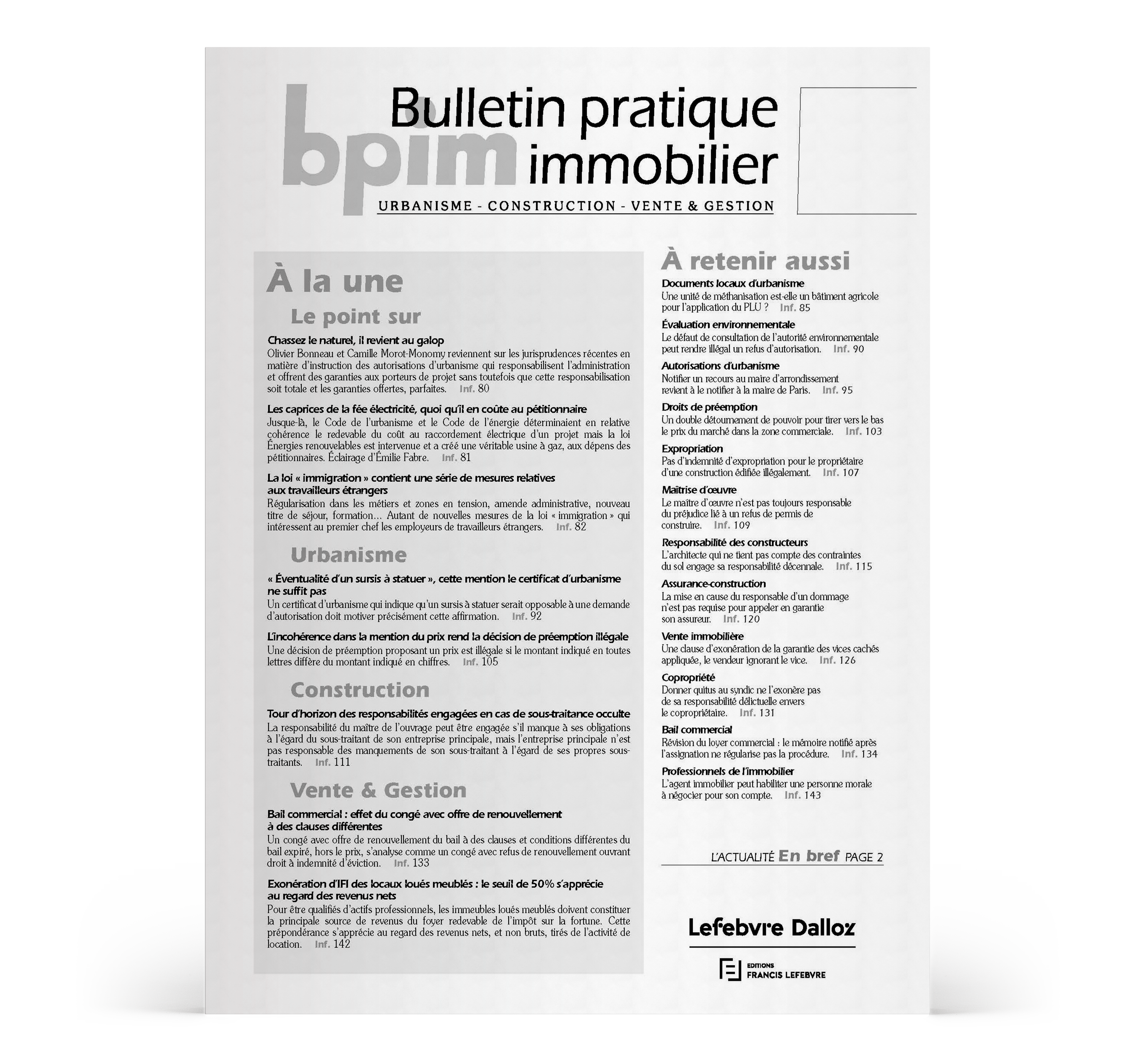 Bulletin Pratique Immobilier